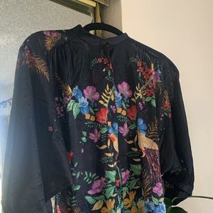 chinoiserie blouse mid length sleeve